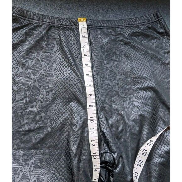 Plush Revolve Legging Liquid Black Fleece Lined Snakeskin High Rise Size XXL - Picture 5 of 13